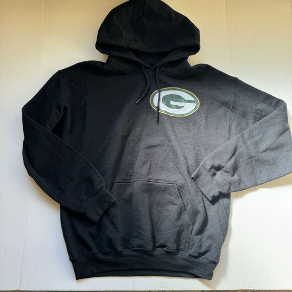 Green Bay Packers Black Hoodie Sweatshirt Size Medium NWOT - Picture 2 of 5